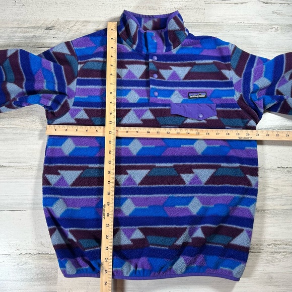 Patagonia Women's Synchilla Purple/Blue Fleece Snap T Pullover Size Medium - Picture 6 of 8